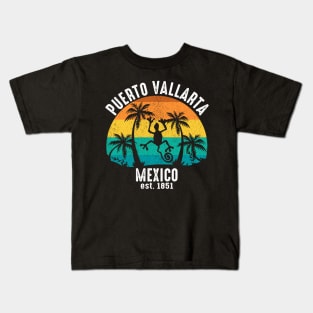 Puerto Vallarta Iguana Beach Palm Trees Kids T-Shirt